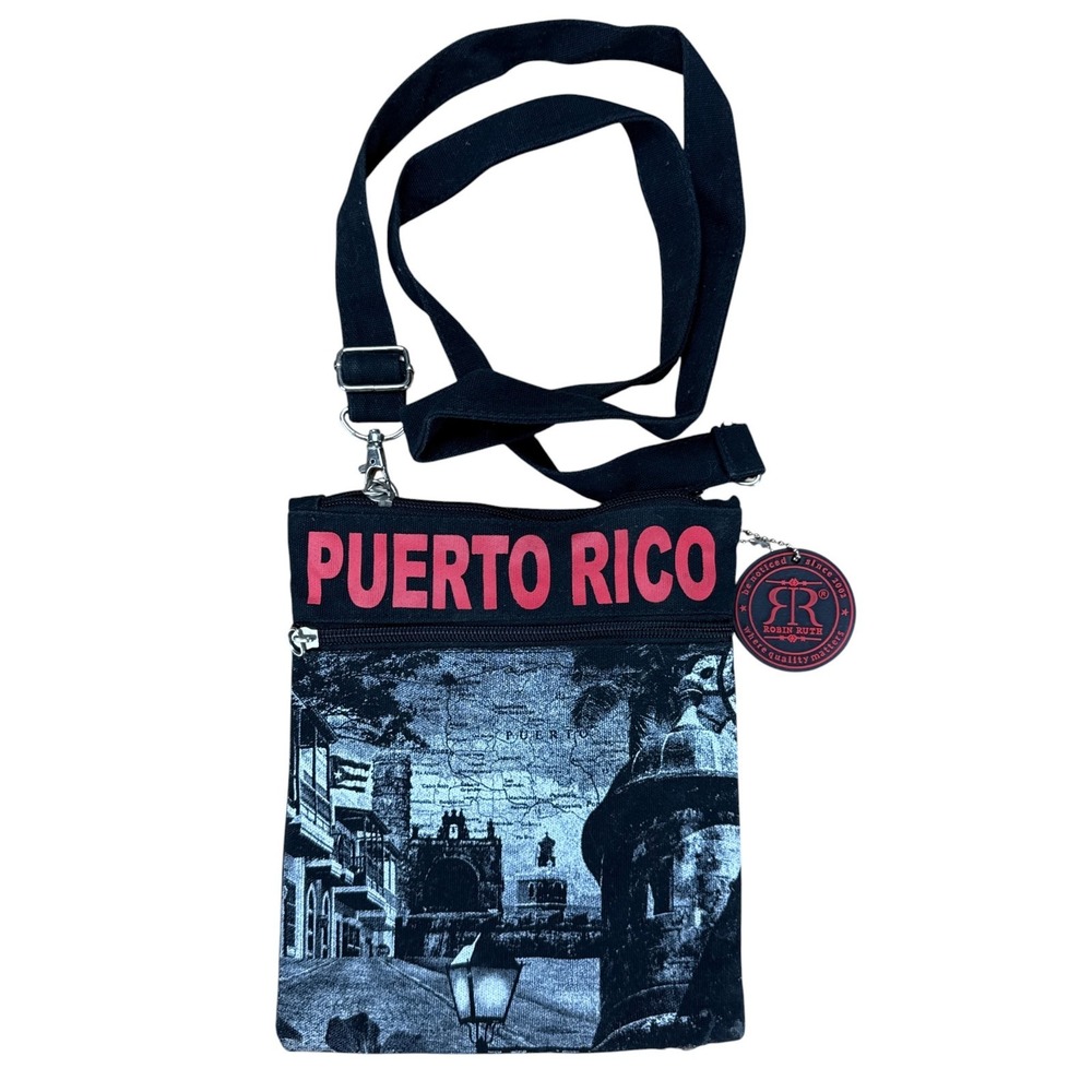 Robin Ruth Puerto Rico Crossbody Bag Small Canvas Passport Travel Purse Souvenir